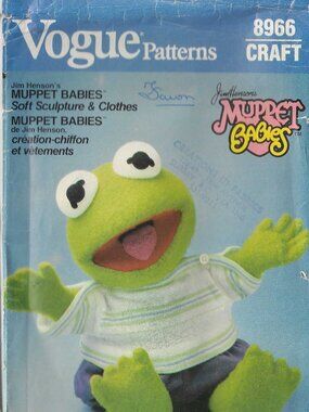 Baby Kermit the Frog Muppet Baby Vogue Pattern 8966